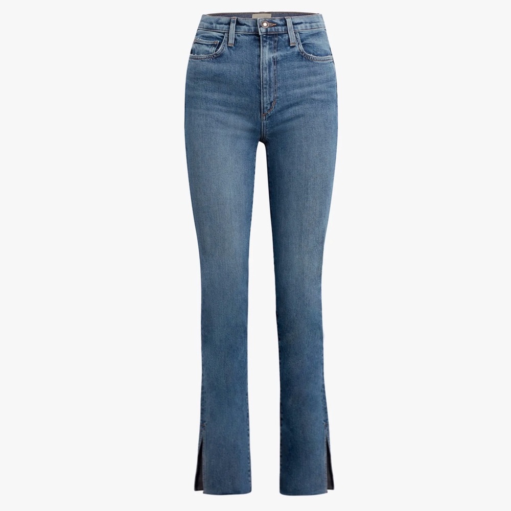 FAVORITE DAUGHTER 34 PETITE SHORTIE VALENTINA TOWER SUPER HIGH RISE - MED INDIGO